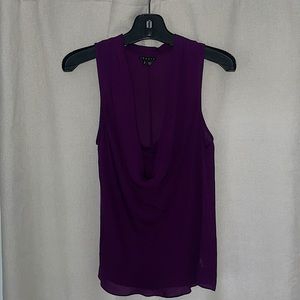 THEORY, size P,  sleeveless, purple, silk, sleeveless cowl neck top